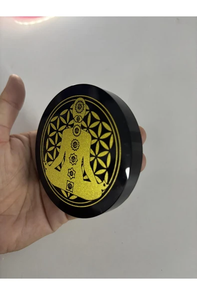 gemsartdeco OBSİDYEN AYNA YAŞAM ÇİÇEĞİ ÇAKRA ürün görseli 1