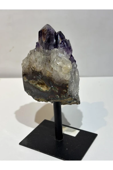 gemsartdeco BREZİLYA AMETİST DOĞALTAŞ SİYAH DEMİR STANTLI - Resim 5