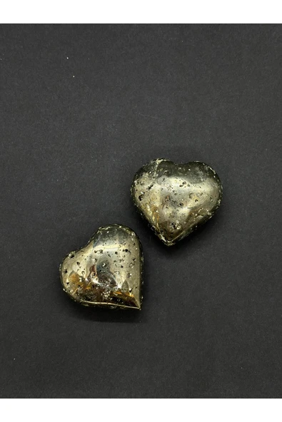 gemsartdeco PERU PİRİT KALP PALSTONE DOĞALTAŞ(KÜÇÜK) - Resim 3