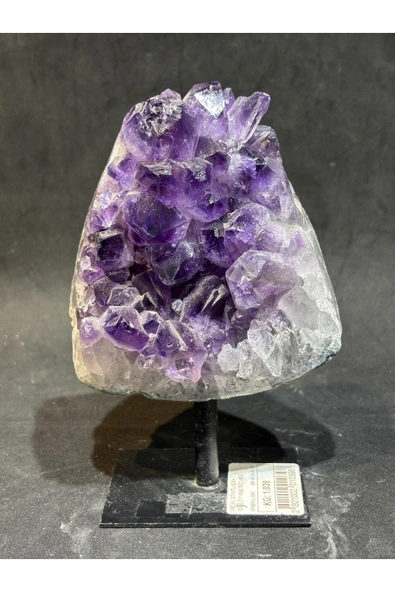 gemsartdeco BREZİLYA AMETİST DOĞALTAŞ SİYAH DEMİR STANTLI - Resim 2