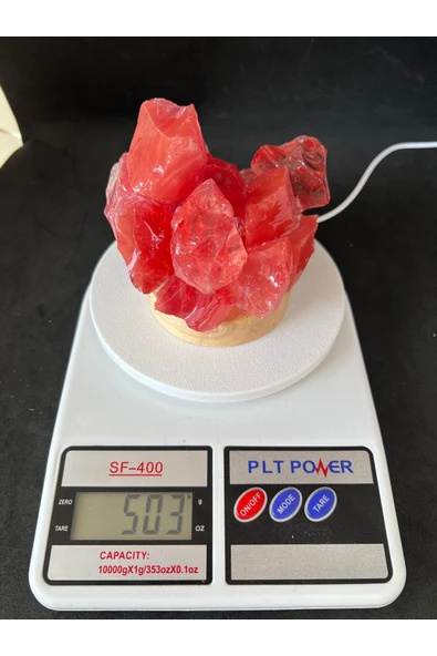 gemsartdeco Çilek Kuvars Doğaltaş Lamba - Resim 2