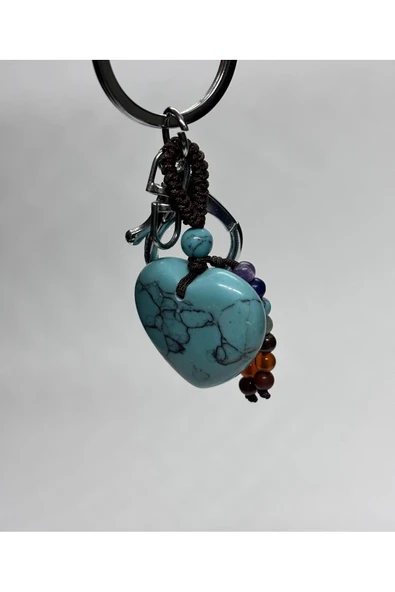 gemsartdeco TURKUAZ DOĞALTAŞ ANAHTARLIK CHARM ürün görseli