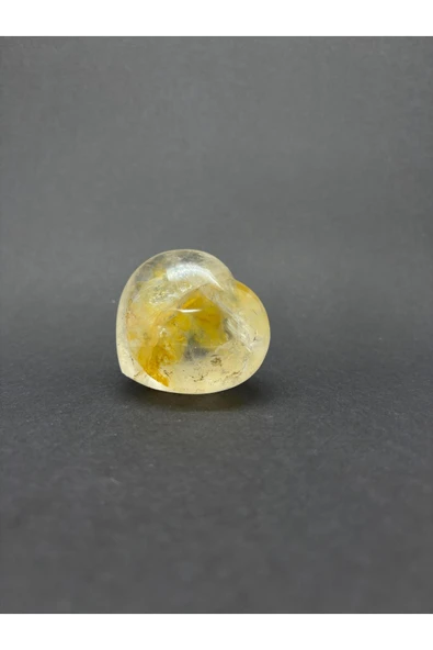 gemsartdeco SİTRİN ALTIN ŞİFACI KALP PALMSTONE DOĞALTAŞ - Resim 2