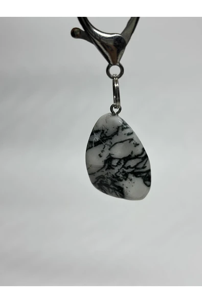 gemsartdeco YEŞİM TAŞI DOĞALTAŞ ANAHTARLIK CHARM DAMLA - Resim 2