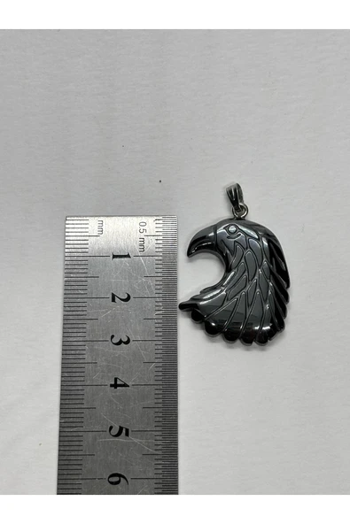 gemsartdeco HEMATİT DOĞALTAŞ KOLYE UCU KARTAL - Resim 4