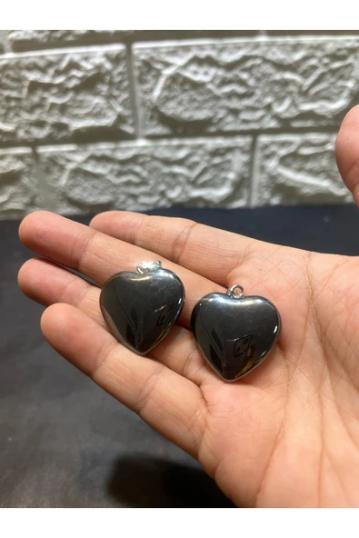 gemsartdeco Hematit Doğaltaş Kalp Kolye ürün görseli
