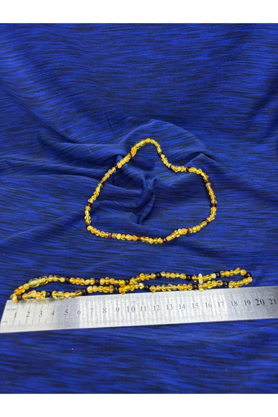 gemsartdeco KEHRİBAR KOLYE SARI-KAHVE ürün görseli