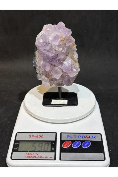 gemsartdeco BREZİLYA AMETİST DOĞALTAŞ SİYAH DEMİR STANTLI - Resim 4