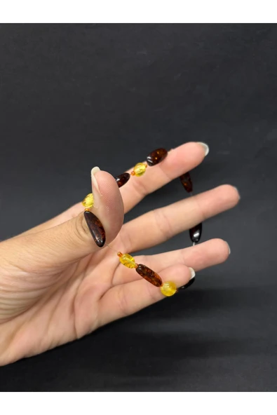 gemsartdeco YASSI TAMBUR KEHRİBAR BİLEKLİK - Resim 4