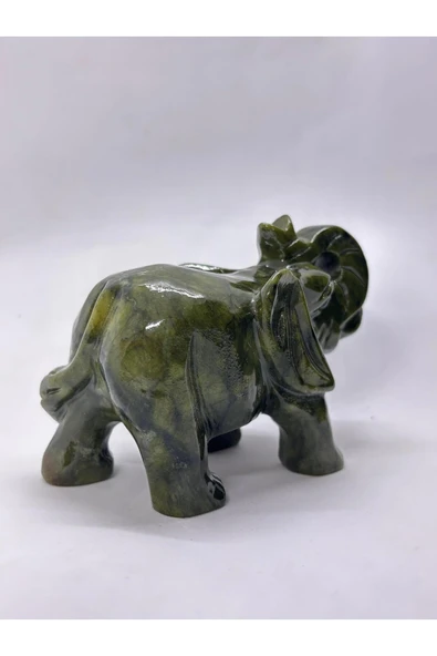 gemsartdeco YEŞİM TAŞI DOĞALTAŞ FİL FİGÜRÜ - Resim 4