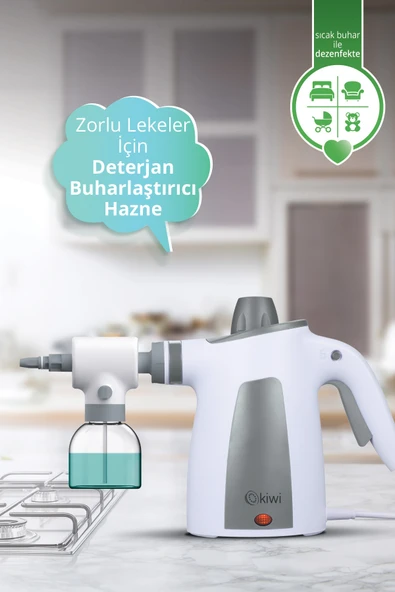 Kiwi KSC-4212 Çok Fonksiyonlu Deterjan Hazneli Buharlı Temizleyici 10 Aparatlı Buhar Makinesi ürün görseli