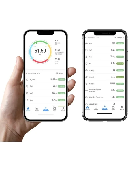 Techfit Vücut Analizli Dijital Baskül TF-1075 (Bluetooth Özellikli) Hassas Ölçüm (2.5-180kg) - Resim 4