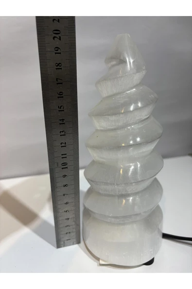 gemsartdeco SELENİT DOĞALTAŞ HELEZON LAMBA - Resim 5