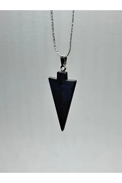 gemsartdeco ŞUNGİT DOĞALTAŞ KOLYE UCU MIZRAK - Resim 2