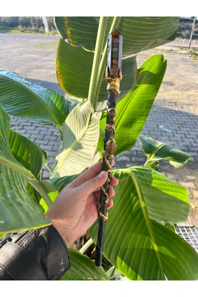 gemsartdeco Kaplangözü Çakra Sembollü Doğaltaşlı Asa Özel Ürün - Resim 2