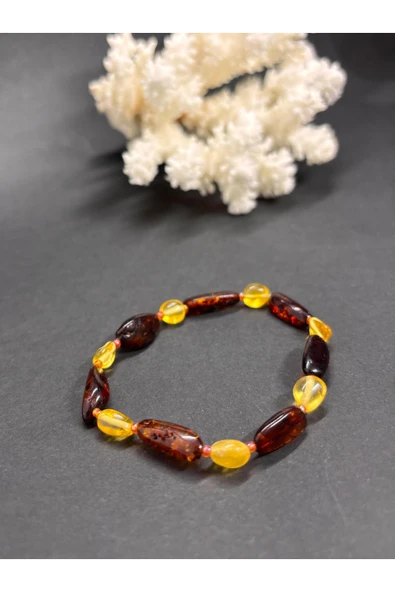 gemsartdeco YASSI TAMBUR KEHRİBAR BİLEKLİK - Resim 3