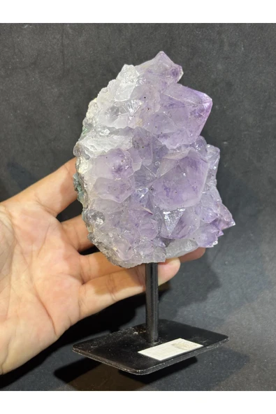 gemsartdeco BREZİLYA AMETİST DOĞALTAŞ SİYAH DEMİR STANTLI - Resim 3