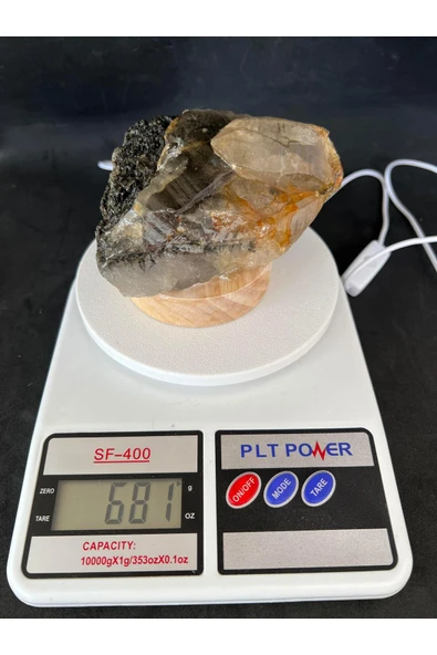 gemsartdeco Rutilli Kuvars Doğaltaş Alaca Taşı Ruhsal- Fiziksel Denge Lambası - Resim 3