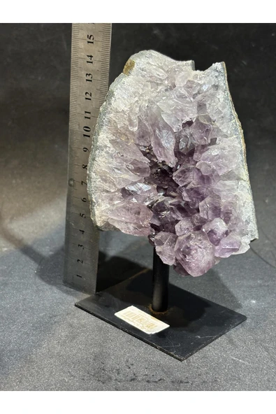 gemsartdeco BREZİLYA AMETİST DOĞALTAŞ SİYAH DEMİR STANTLI - Resim 5