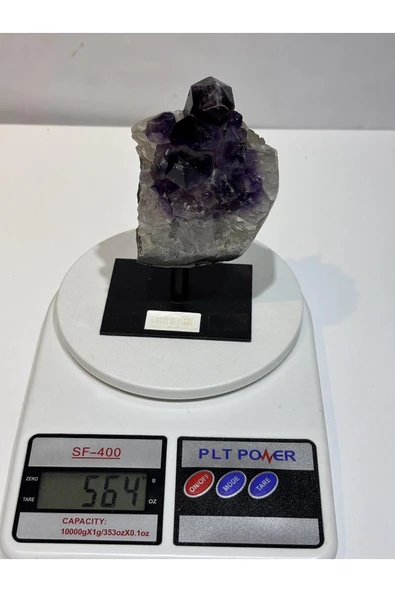 gemsartdeco BREZİLYA AMETİST DOĞALTAŞ SİYAH DEMİR STANTLI - Resim 2