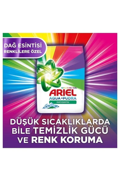 Ariel Dağ Esintisi Renklilere Özel 4 Kg Aquapudra Toz Çamaşır Deterjanı - Resim 4