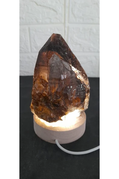 gemsartdeco Dumanlı kuvars doğal taş lamba radyasyonsavar - Resim 3