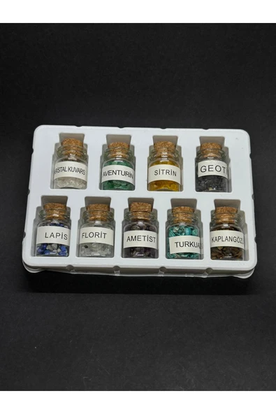 gemsartdeco 9'LU DOĞALTAŞ BEREKET ŞİŞESİ ürün görseli