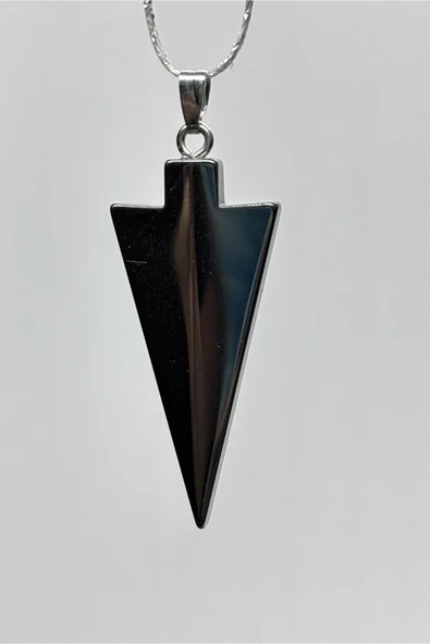 gemsartdeco HEMATİT DOĞALTAŞ KOLYE UCU MIZRAK - Resim 2