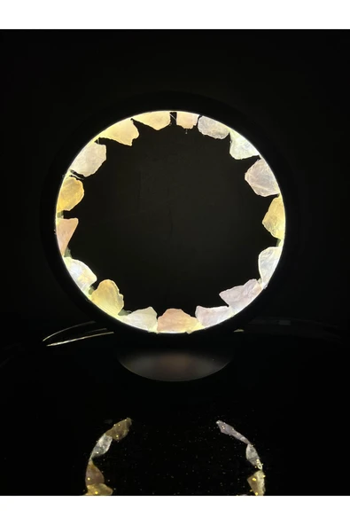 gemsartdeco PEMBE KUVARS DOĞALTAŞ GECE LAMBASI PRİZLİ - Resim 2