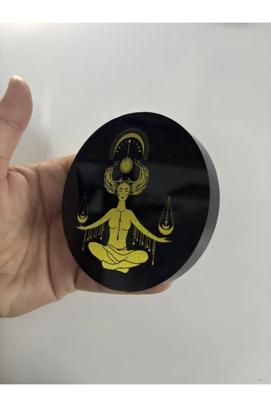 gemsartdeco OBSİDYEN AYNA MEDİTASYON SEMBOLLÜ - Resim 2