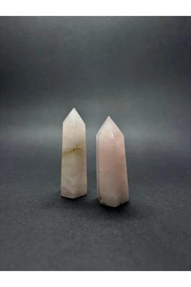 gemsartdeco PEMBE KUVARS KULE DOĞALTAŞ - Resim 3