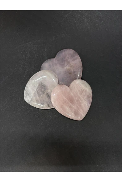 gemsartdeco PEMBE KUVARS KALP DOĞALTAŞ - Resim 3