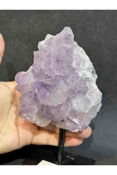 gemsartdeco BREZİLYA AMETİST DOĞALTAŞ SİYAH DEMİR STANTLI - Resim 2