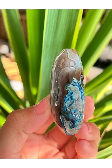 gemsartdeco Mavi Akik Palmstone Doğaltaş - Resim 2