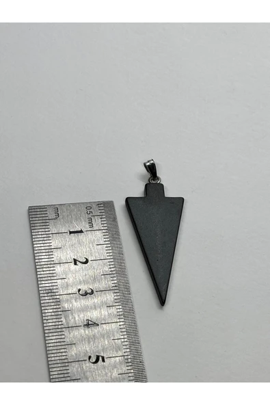 gemsartdeco ŞUNGİT DOĞALTAŞ KOLYE UCU MIZRAK - Resim 5