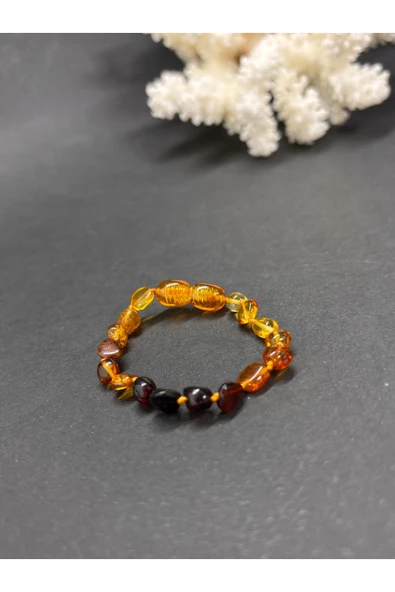 gemsartdeco BEBEK KEHRİBAR AYAK BİLEKLİK - Resim 3