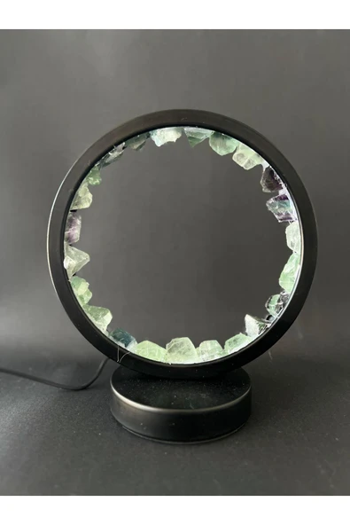gemsartdeco FLORİT DOĞALTAŞ ZEN ÇEMBERİ LAMBA - Resim 2