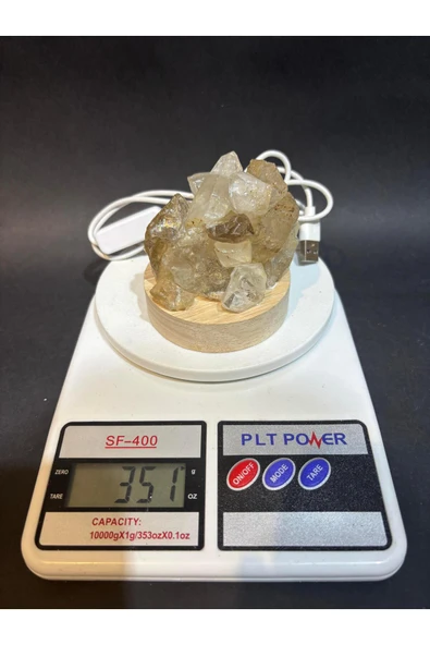 gemsartdeco KÜME KUVARS DOĞALTAŞ LAMBA - Resim 5