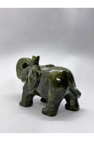 gemsartdeco YEŞİM TAŞI DOĞALTAŞ FİL FİGÜRÜ - Resim 4