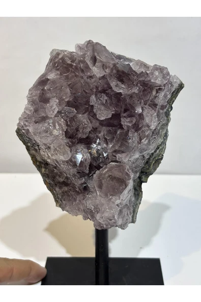 gemsartdeco BREZİLYA AMETİST DOĞALTAŞ SİYAH DEMİR STANTLI - Resim 3