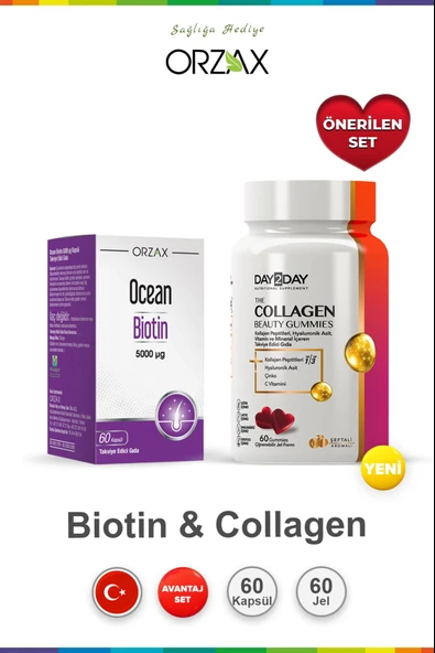 Day2day The Collagen Beauty Gummies 60 Tablet & Ocean Biotin 60 Kapsül ürün görseli