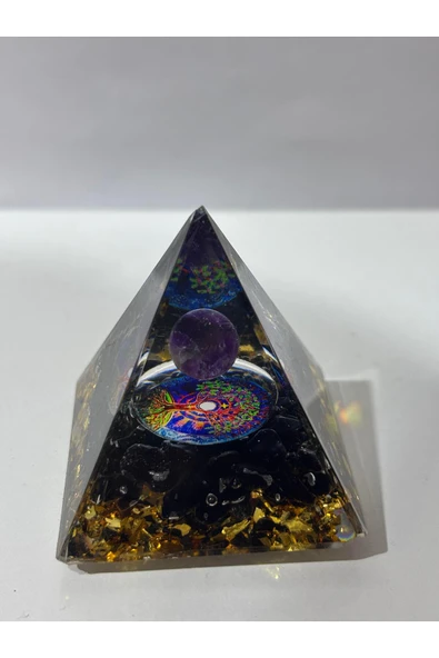 gemsartdeco OBSİDYEN KORUMA KALKANI ORGONİTİ - Resim 4