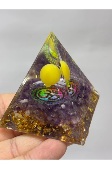 gemsartdeco ENERJİ DÜZENLEYİCİ AMETİST ORGONİT OM SEMBOLLÜ - Resim 5