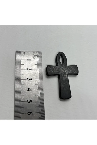 gemsartdeco ŞUNGİT DOĞALTAŞ KOLYE UCU ÖZGÜRLÜK ANAHTARI - Resim 4