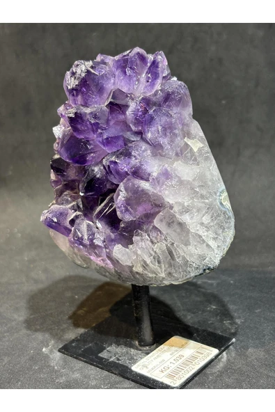 gemsartdeco BREZİLYA AMETİST DOĞALTAŞ SİYAH DEMİR STANTLI - Resim 3