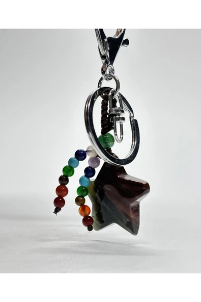 gemsartdeco KAN TAŞI DOĞALTAŞ ANAHTARLIK CHARM YILDIZ ürün görseli