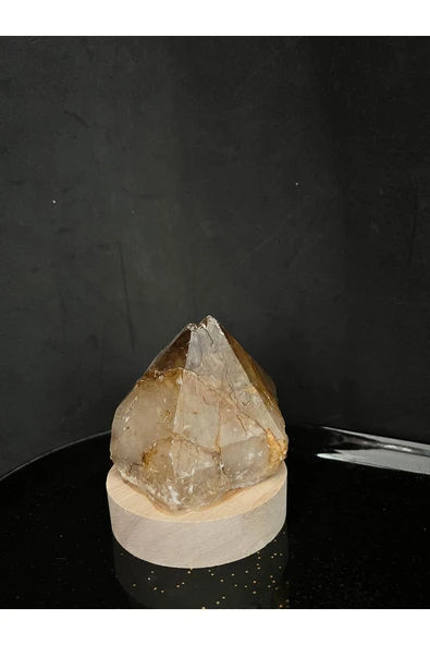 gemsartdeco SİTRİN KUVARS DOĞALTAŞ GECE LAMBASI - Resim 3