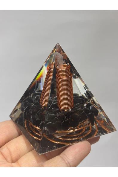 gemsartdeco OBSİDYEN KORUMA KALKANI ORGONİTİ 6 CM - Resim 4