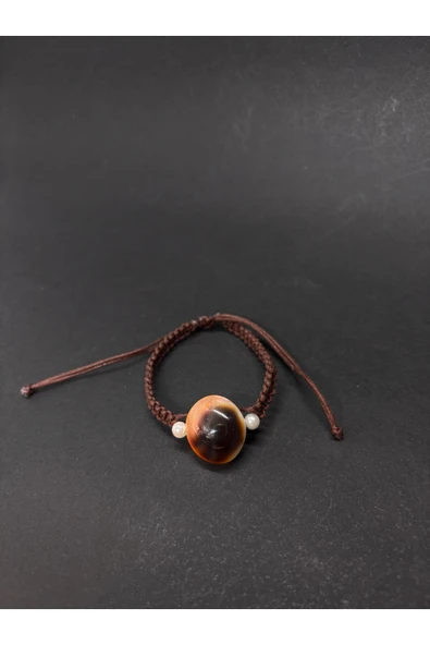 gemsartdeco YILANCIK ŞİFA - AĞRI BİLEKLİĞİ KAHVE - Resim 2