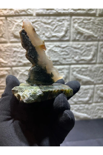 gemsartdeco Manzaralı Akik Doğaltaş Stantlı 2'li - Resim 6